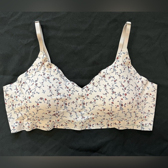 Lucky Brand XL Pink Floral Bralette Wireless Stretch Comfort Bra Boho Romantic - Picture 1 of 5